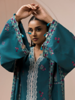 Signature Zellbury 2Pc Unstitched Embroidered Lawn Teal Suit WUS26E21185 - Image 2
