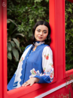 GJ Collection (Popinn) 3-Piece Unstitched Printed Lawn Suit Blue - Image 2