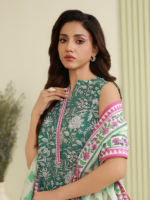 Zellbury Unstitched 2Piece Printed Lawn Green Suit WUS26X20805 - Image 2