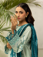 Zellbury Unstitched 3Piece Embroidered Lawn Blue Suit WUS26E30576 - Image 2