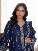 Zellbury Unstitched 3Piece Paste Print Lawn Navy Blue Suit WUS26X30559 - Image 2