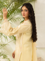 Zellbury Unstitched 3Pc Embroidered Self Jacquard Lemon Suit WUS26E30518 - Image 2
