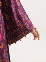 Saya Printed Pashmina 3-Piece Unstitched Suit Magenta - Image 3