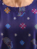 Saya Printed Pashmina 3-Piece Unstitched Suit Blue - Image 3