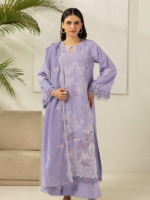 Signature Zellbury 3Pc Unstitched Embroidered Lilac Lawn Suit WUS26E30516