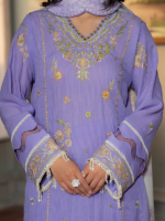 Zellbury 3Piece Unstitched Embroidered Lawn Lilac Suit WUS26E30508 - Image 3