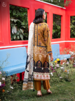 GJ Collection (Popinn) 3-Piece Unstitched Printed Lawn Suit Mustard - Image 2