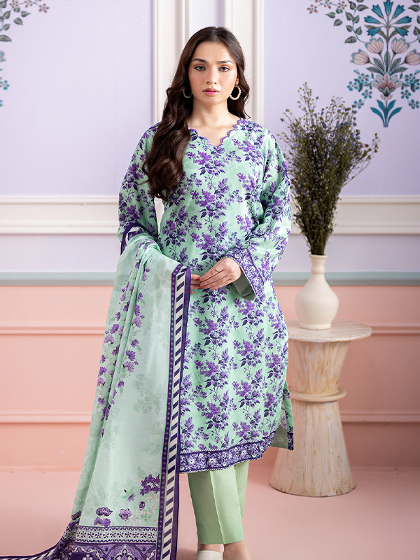 Zellbury Unstitched 3Piece Dobby Lawn Mint Green Suit WUS26X30839