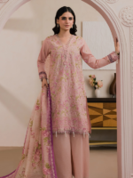 Zellbury Signature Unstitched 3Pc Embroidered Lawn Mauve Suit WUS26E30587 - Image 2