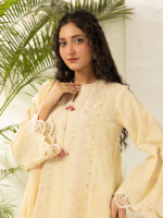 Zellbury Unstitched 3Pc Embroidered Self Jacquard Lemon Suit WUS26E30518 - Image 3