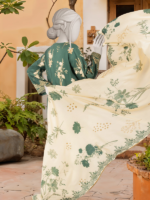 MTJ Winter Collection 3-Piece Printed Unstitched Viscose Suit Green - Image 3