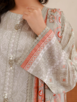 Zellbury Grey 3-Piece Digital Printed Lawn Unstitched Suit - Image 4