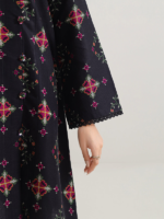 Saya Printed Pashmina 3-Piece Unstitched Suit Black - Image 4