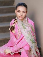 Zellbury Chikankari Embroidered 3-PieceUnstitched Cotton Suit  Pink - Image 4