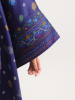 Saya Printed Pashmina 3-Piece Unstitched Suit Blue - Image 4