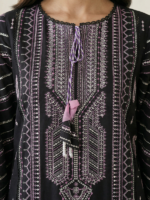 Signature Zellbury 3Pc Unstitched Embroidered Lawn Black Suit WUS26E30649 - Image 4