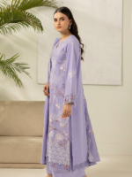 Signature Zellbury 3Pc Unstitched Embroidered Lilac Lawn Suit WUS26E30516 - Image 4