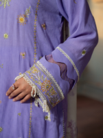 Zellbury 3Piece Unstitched Embroidered Lawn Lilac Suit WUS26E30508 - Image 4