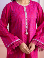 Zellbury 3Piece Unstitched Embroidered Magenta Lawn Suit WUS26E30713 - Image 4
