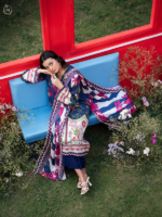 GJ Collection (Popinn) 3-Piece Unstitched Printed Lawn Suit Blue - Image 4