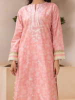 Zellbury Unstitched 2Piece Embroidered Lawn Peach Suit WUS26E20411 - Image 4