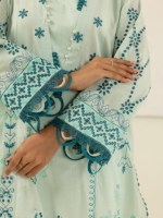 Zellbury Unstitched 3Piece Embroidered Lawn Blue Suit WUS26E30576 - Image 4