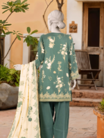 MTJ Winter Collection 3-Piece Printed Unstitched Viscose Suit Green - Image 4