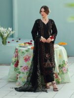 Rujhan Luxury Lawn’ 26 Eid Collection 3-Piece Suit  Black - Image 4