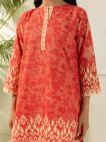 Zellbury Peach 3-Piece Digital Printed Lawn Unstitched Suit - Image 5