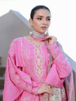 Zellbury Chikankari Embroidered 3-PieceUnstitched Cotton Suit  Pink - Image 5
