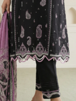 Signature Zellbury 3Pc Unstitched Embroidered Lawn Black Suit WUS26E30649 - Image 5