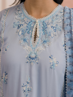 Signature Zellbury 3Pc Unstitched Embroidered Blue Lawn Suit WUS26E30589 - Image 5