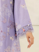 Signature Zellbury 3Pc Unstitched Embroidered Lilac Lawn Suit WUS26E30516 - Image 5