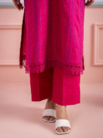 Zellbury 3Piece Unstitched Embroidered Magenta Lawn Suit WUS26E30713 - Image 5