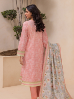 Zellbury Unstitched 2Piece Embroidered Lawn Peach Suit WUS26E20411 - Image 5