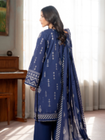 Zellbury Unstitched 3Piece Paste Print Lawn Navy Blue Suit WUS26X30559 - Image 5