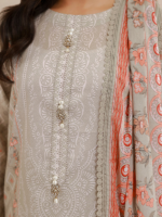 Zellbury Grey 3-Piece Digital Printed Lawn Unstitched Suit - Image 5