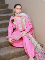 Zellbury Chikankari Embroidered 3-PieceUnstitched Cotton Suit  Pink - Image 6