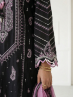 Signature Zellbury 3Pc Unstitched Embroidered Lawn Black Suit WUS26E30649 - Image 6