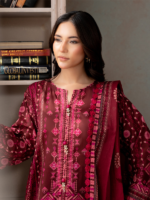 Zellbury Maroon 3-Piece Digital Printed Lawn Unstitched Suit - Image 6
