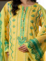 Zellbury Unstitched Yellow 3-Piece Digital Printed Lawn Suit - Image 4