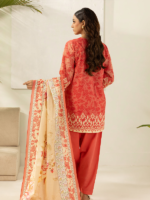Zellbury Peach 3-Piece Digital Printed Lawn Unstitched Suit - Image 6
