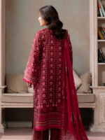 Zellbury Maroon 3-Piece Digital Printed Lawn Unstitched Suit - Image 7