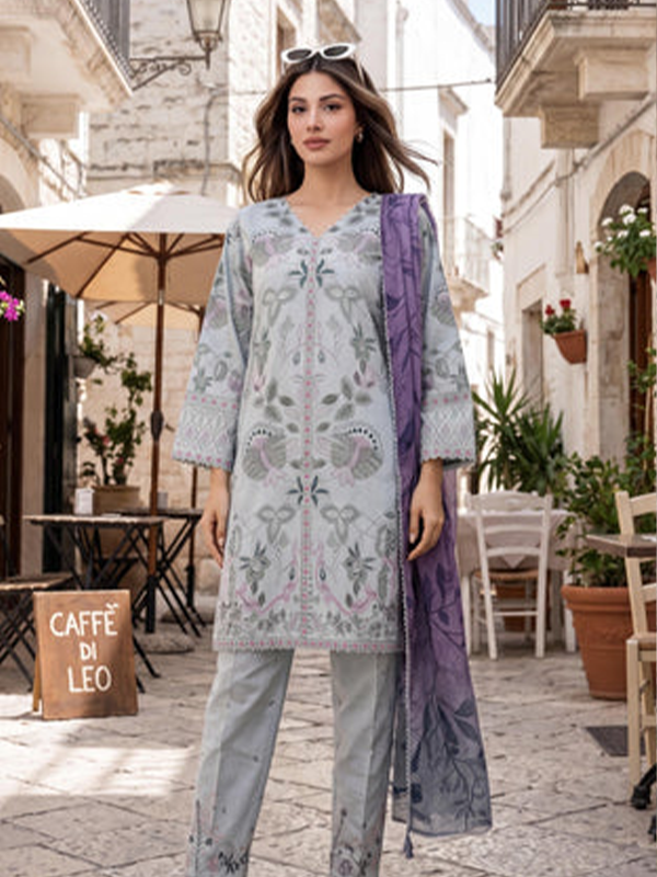 Al Zohaib COCO CORDS Digital Printed Unstitched Lawn Collection Grey