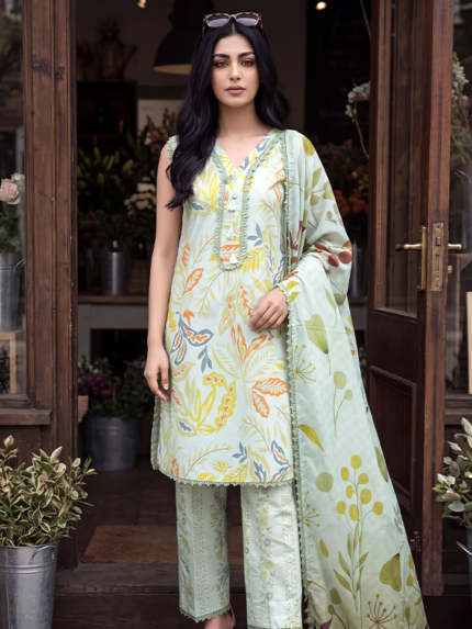 Al Zohaib COCO CORDS Digital Printed Unstitched Lawn Collection Mint Green
