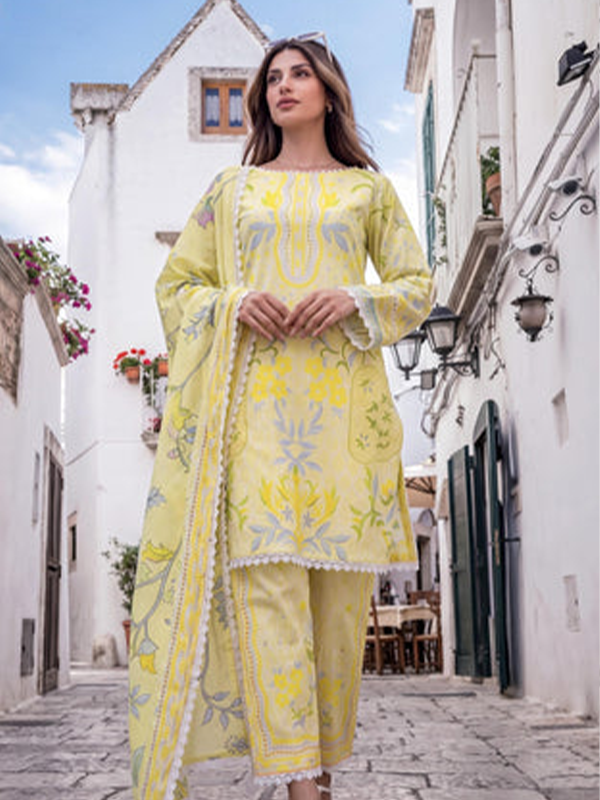 Al Zohaib COCO CORDS Digital Printed Unstitched Lawn Collection Lemon