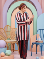 Cocoon Basic Chapter 3 Unstithed 2piece Printed Lawn cord set Black