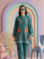 RegaliaTextiles Coccon Basic Unstitched 2Pc Printed Lawn Teal Green - Image 2