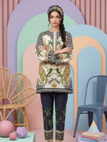 RegaliaTextiles Coccon Basic Unstitched 2Pc Printed Lawn Cream Black - Image 3
