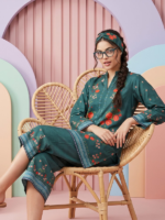 RegaliaTextiles Coccon Basic Unstitched 2Pc Printed Lawn Teal Green - Image 3
